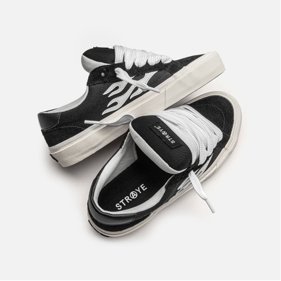 Straye Logan Puff Black & White Skate Shoes