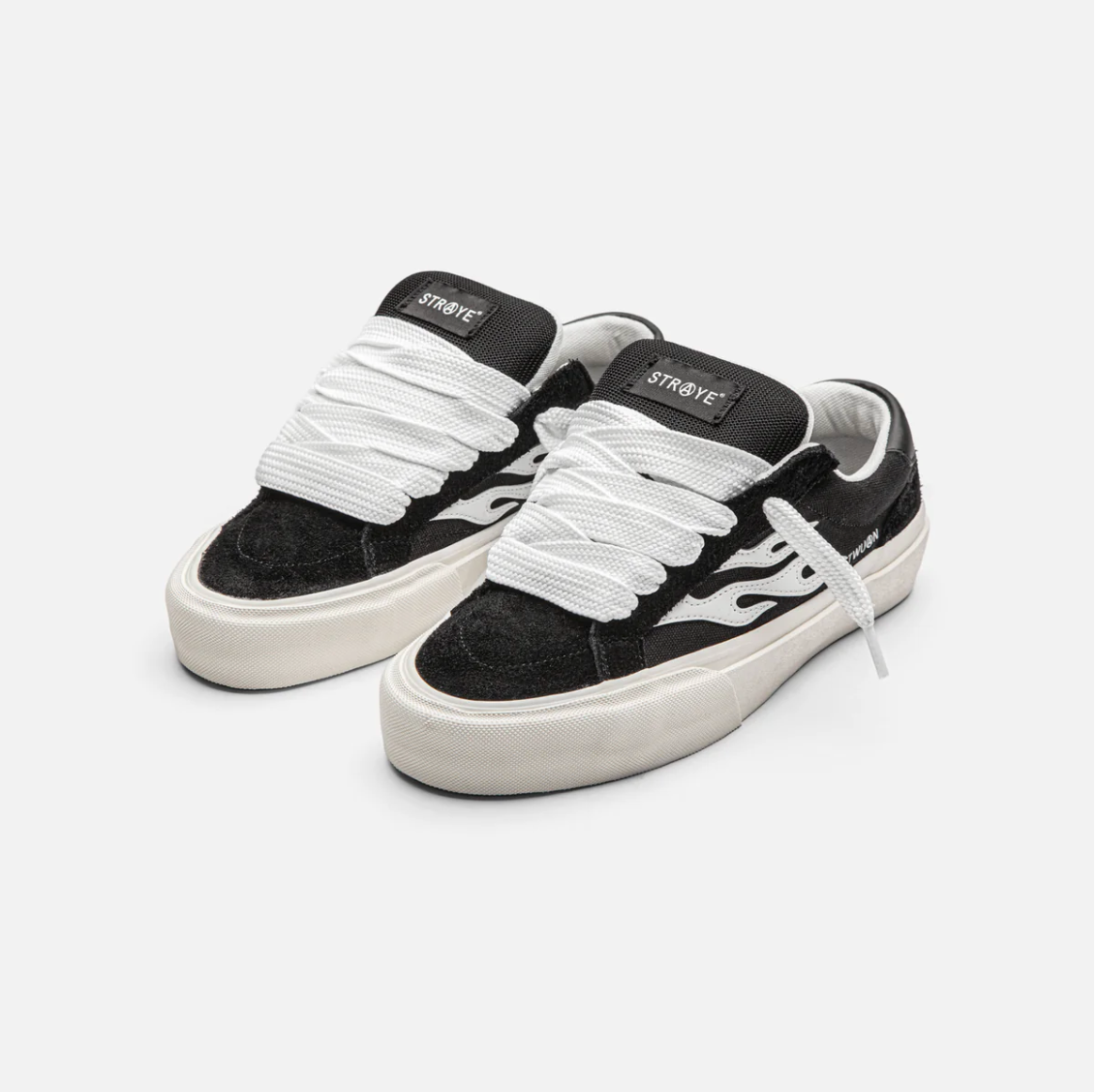 Straye Logan Puff Black & White Skate Shoes