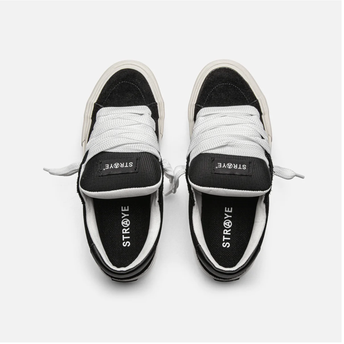 Straye Logan Puff Black & White Skate Shoes